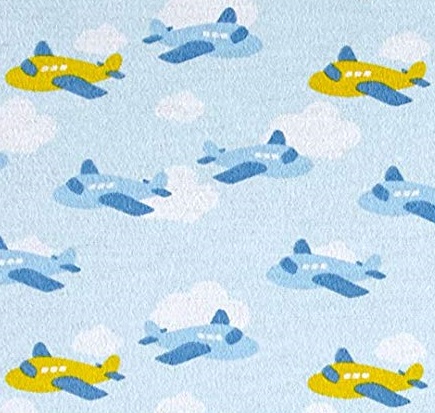 FLANNEL - Yellow and Blue planes in the clouds sky - Click Image to Close